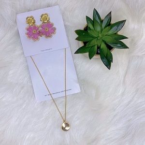 Floral Earrings and Necklace Jewelry Set